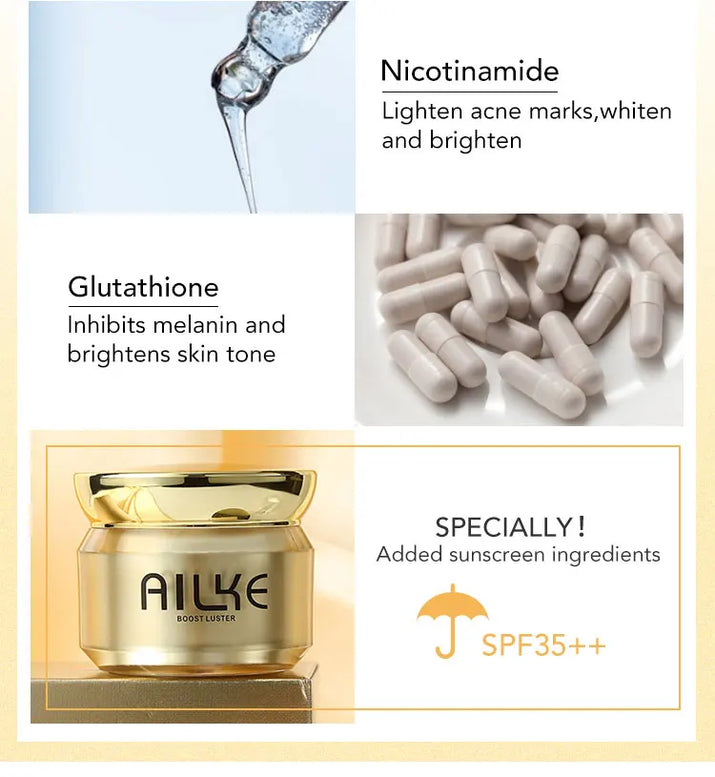 AILKE Superior K-Beauty Whitening & Dark Spot Corrector System – SPF35 Anti-Sun Damage, Hydrating Skincare for Radiant, Even-Toned Skin