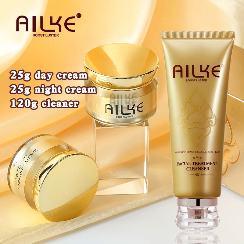 AILKE Superior K-Beauty Whitening & Dark Spot Corrector System – SPF35 Anti-Sun Damage, Hydrating Skincare for Radiant, Even-Toned Skin
