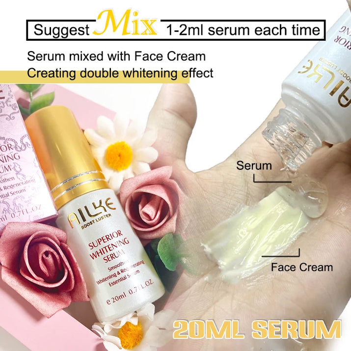 AILKE Superior K-Beauty Whitening & Dark Spot Corrector System – SPF35 Anti-Sun Damage, Hydrating Skincare for Radiant, Even-Toned Skin