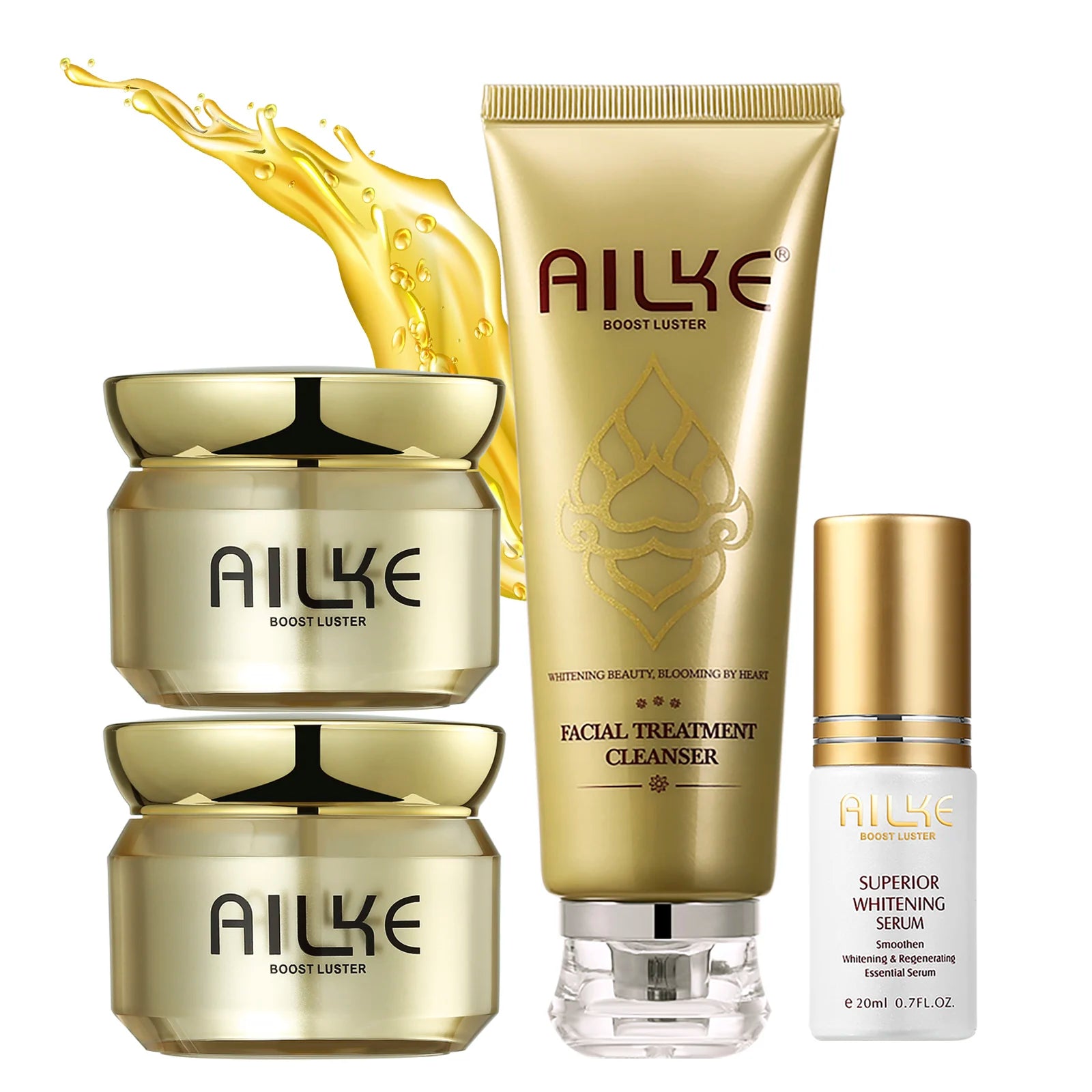 AILKE Superior K-Beauty Whitening & Dark Spot Corrector System – SPF35 Anti-Sun Damage, Hydrating Skincare for Radiant, Even-Toned Skin