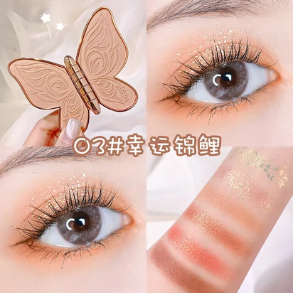 Butterfly Eye Shadow Six Color Eyeshadow Palette Easy to Color Glitter Matte Makeup Make-Up for Women Korean Cosmetics Makeup